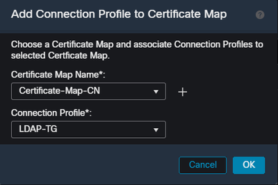 Tie the certificate map object to the desired tunnel group within the FMC UI.