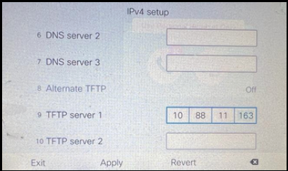 Configure the TFTP IP on the Phone