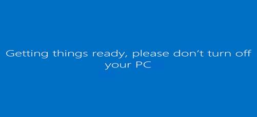 Machine generated alternative text:
Getting things ready, please don't turn off
your PC 