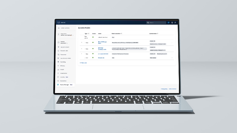 Cisco Access Manager UI, identity-based segmentation and policy enforcement