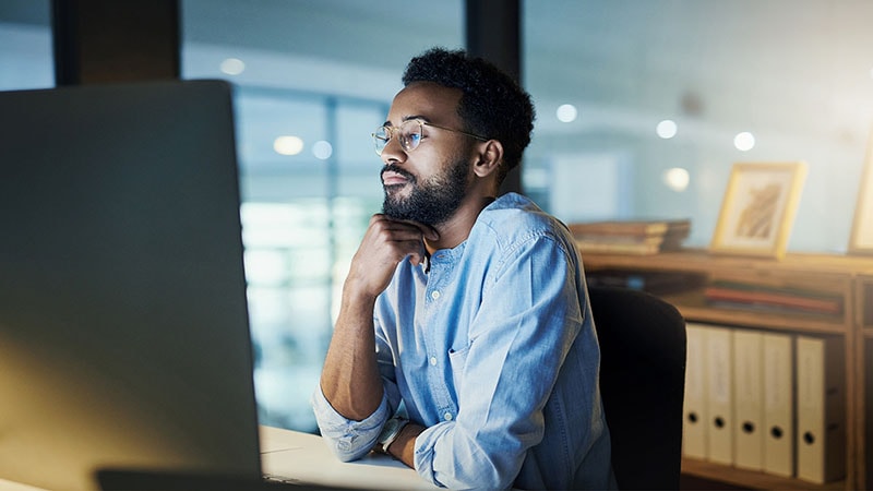 Man on computer