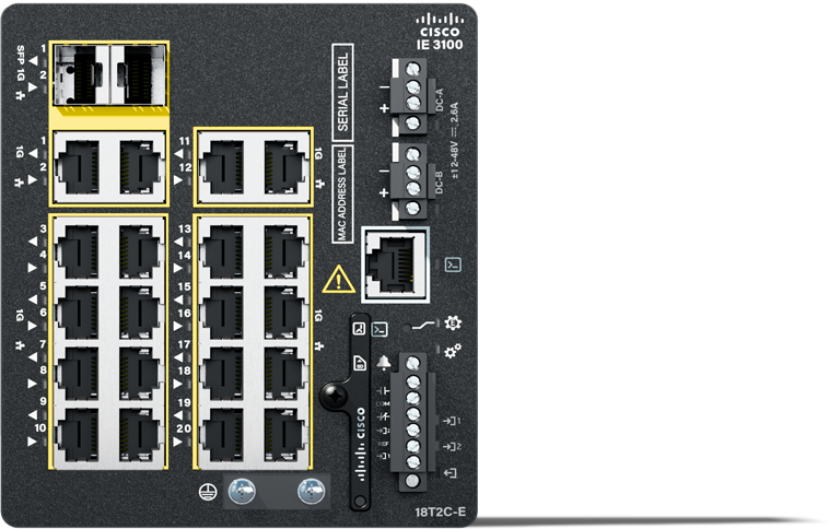 ​​Catalyst IE3100 Rugged Series 18 downlink and 2 combo uplink ports model​ 