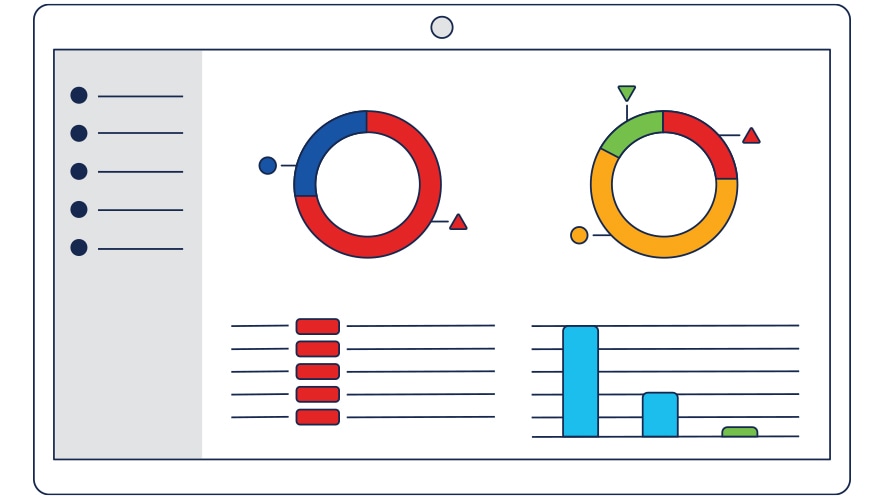 An illustration of a screen showing a Cyber Vision demo